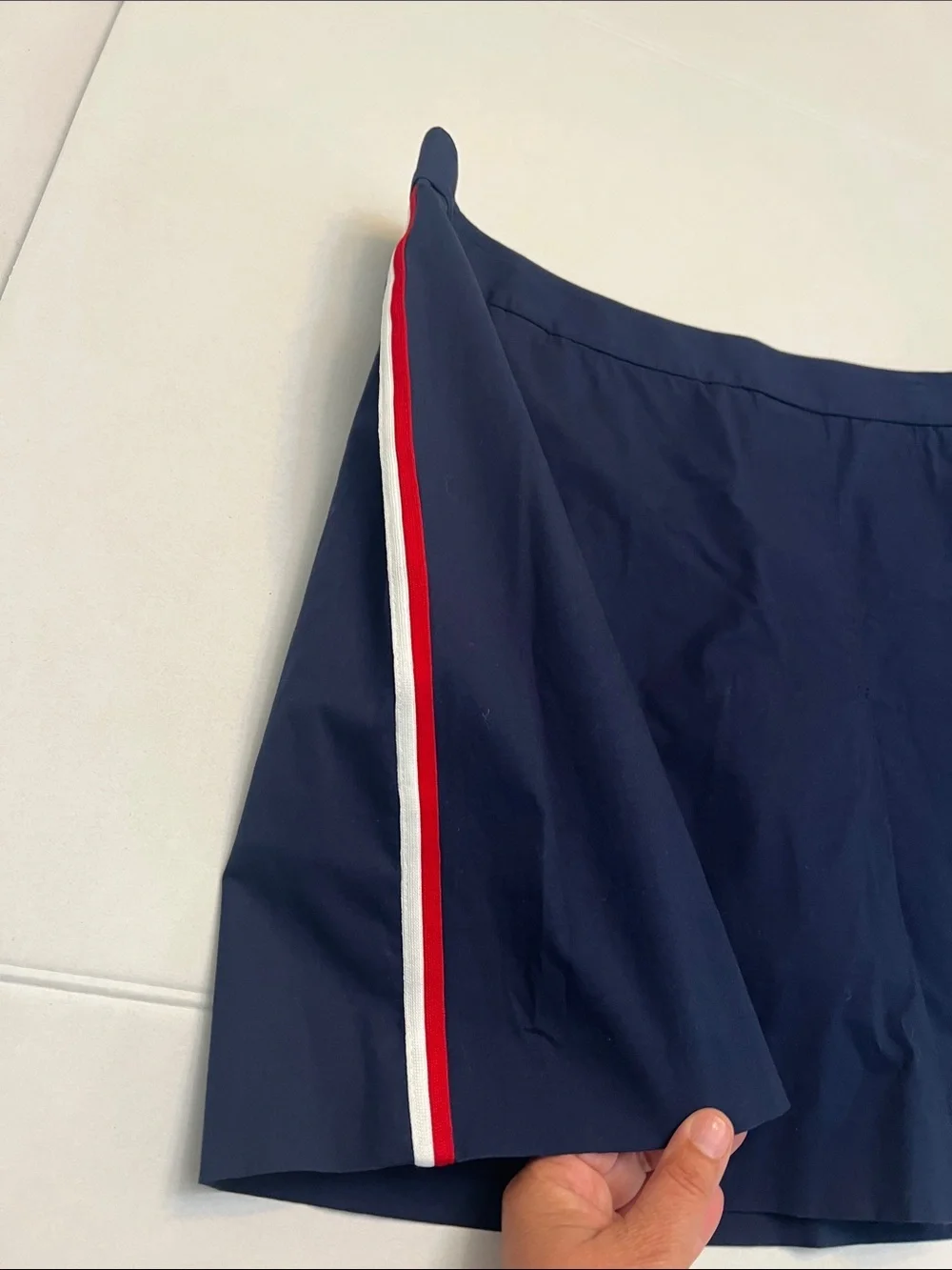 RALPH LAUREN ACTIVE ATHLETIC TENNIS SKIRT SKORT BLUE PLEATED STRIPES 14 NEW